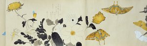 Wildlife Friends (Yasei no Tomo), Taisho-kausi, Taisho 7th Year, n. 1918 (muste & wc kiillellä koristellulle kudospaperille)